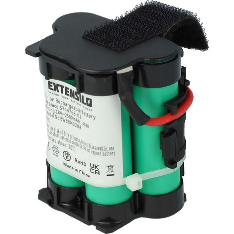 EXTENSILO Akku kompatibel mit Gardena R70Li, R75Li, R80, R80Li Rasenroboter Rasenmäher (2500mAh, 18V, Li-Ion)