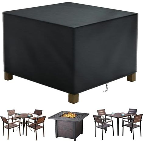 L&H-Cfcahl – Housse de protection pour table de jardin 115x115x70cm – Tissu oxford imperméable – Résistant aux UV et au froid – Cordon de serrage ajustable