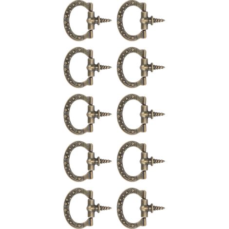 10 Poignées Vintage en Bronze pour Boîte à Bijoux ou Cadeau, Fixation à Vis (1/5)