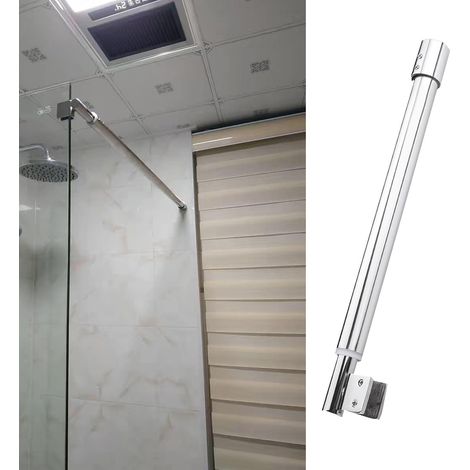 Stabilisateur de barre douche à angle et tête plate, support fixe (1/5)