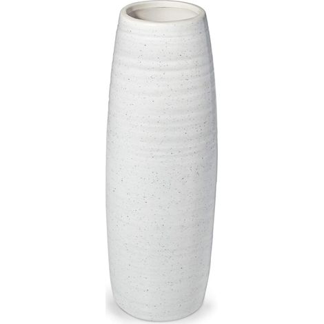 Vase - Céramique - Blanc - Design Minimaliste - Pour Décoration Intérieure - Hauteur 30 cm - Lot de 1
