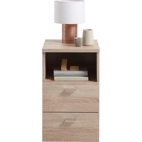 Nachttisch Nachtschrank in Eiche Nb. CERNA-10, auch für Boxspringbetten geeignet, B/H/T ca. 35/61,5/39,9 cm (1/4)