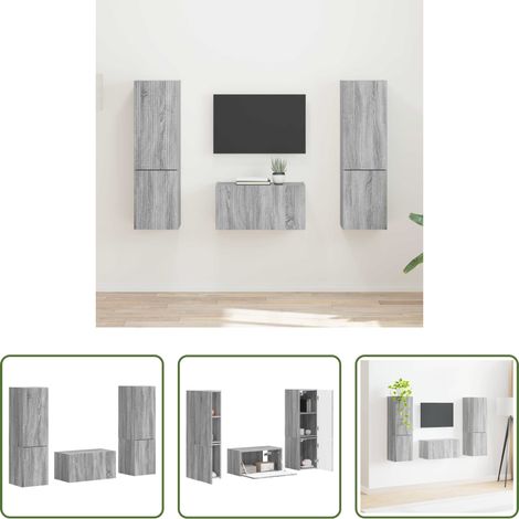 Fernsehregal - TV-Schrankset 5 pcs Graues Sonoma Holzwerkstoff (1/5)