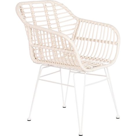 Silla Ratan Sintetico Metal 57X62X81 0,12 Blanco MB201966 (1/5)