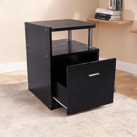 Bureau noir en MDF 152 x 60 x 88 cm (1/5)