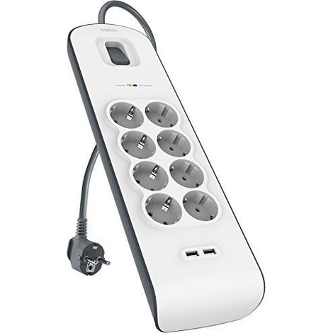 REGLETA CON 8 ENCHUFES Y 2 USB (1/2)