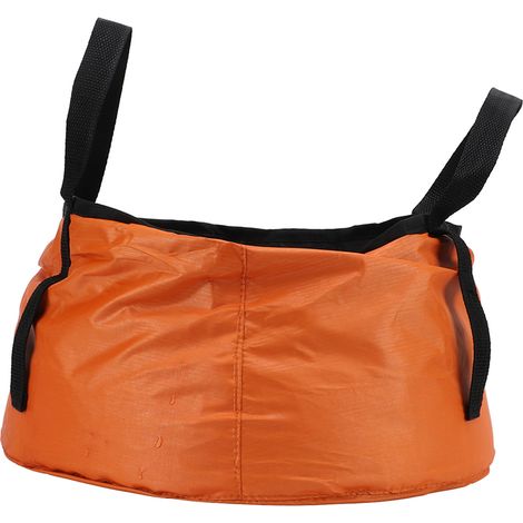 Zusammenklappbarer Eimer mit Griff, tragbares, zusammenklappbares Waschbecken, leichter Wasserbehälter für Camping, Wandern und Angeln (Orange) (1/5)