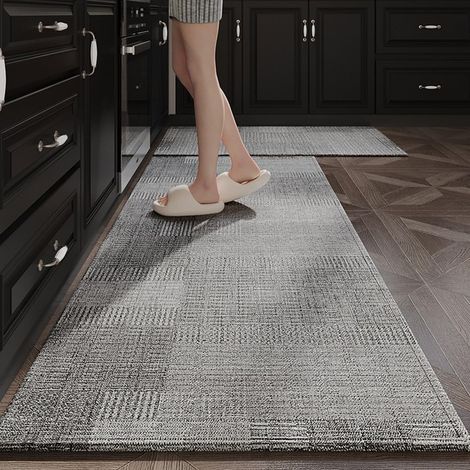 Soft Velvet Rug 18x28 Inch Anti-Fatigue Rug (Gray) (1/5)