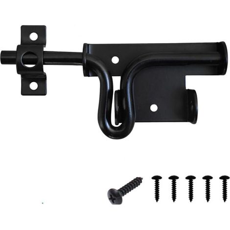 Loquet de portail robuste avec poignée – Verrou coulissant pour portails en bois, interrupteur double face avec cadenas – 15,2 cm, loquet de porte d'extérieur pour abri de jardin, grange, cour (1/4)