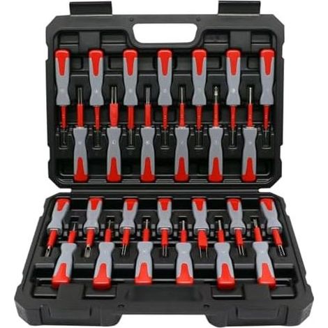 Kit di 26 attrezzi per la rimozione dei terminali, strumento di sblocco per connettori ISO, cavi automobilistici, kit di attrezzi per la rimozione dei pin (1/5)