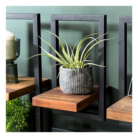 SIXTINE - Étagère murale plateau 20x25cm en bois teck recyclé marron (1/5)