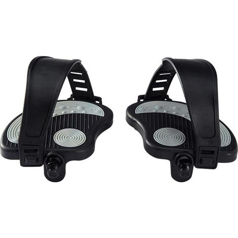 Pedali con cinghie, pezzi di ricambio, pedali filettati M14 pollici per cyclette stazionarie, 1 paio per ergometri indoor e cyclette da spinning (1/5)