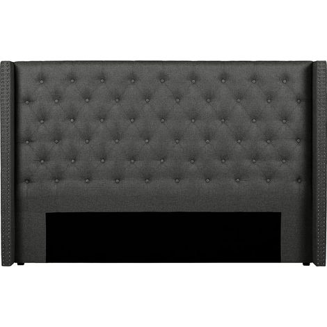 Testata letto trapuntata 190 cm Tessuto Grigio - MASSIMO (1/5)