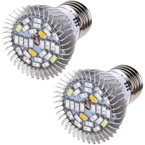 2pcs E27 Lumière de Croissance des Plantes 85-265V LED Grow pour Jardin Hydroponique Intérieur Serre 18W (1/5)