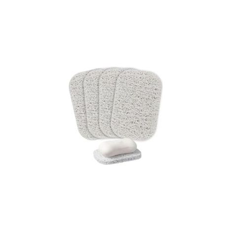 Un ensemble de 4 tapis porte-savon, adaptés à une utilisation dans les douches, les cuisines, les salles de bains, les voyages, les hôtels et les magasins de produits d'entretien. - Crezuo