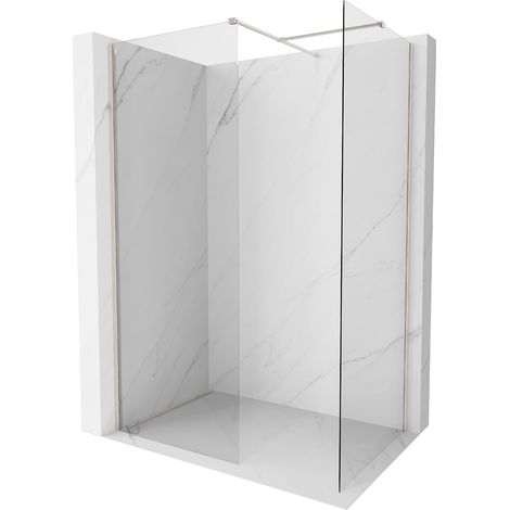 Mexen Kioto-X Duschwand Walk-in 100 x 80 cm, transparent 10 mm, gebürsteter Nickel - 800-100-202-97-00-080-X (1/5)