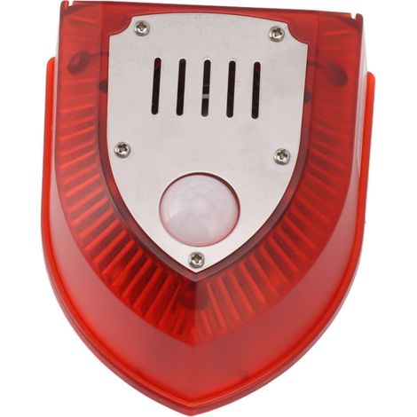 Sirène de Dissuasion des Animaux à énergie Solaire, Sirene Alarme exterieure 129 DB, Lumière Sonore, Chargement USB, Adaptée à la Ferme de Villa, Jardin de thé, Verger (1/5)