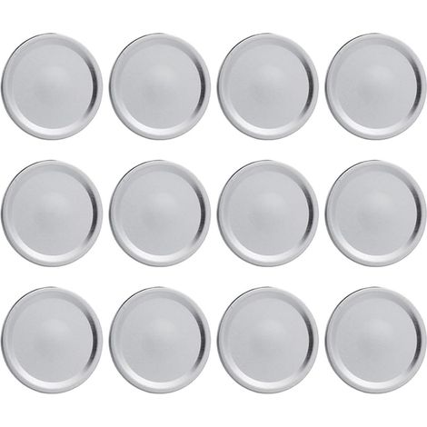 54 couvercles en fer-blanc pour bocaux Mason, 70 mm, argentés, large ouverture, pour la conserve et la conservation alimentaire (1/5)