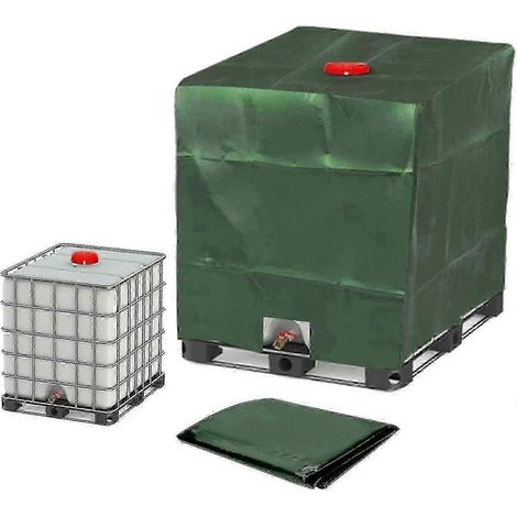Bâche pour cuve IBC de 1000 L, housse de protection anti-poussière verte pour cuve d'eau - 120 x 100 x 116 cm SZRH A-VH (1/5)