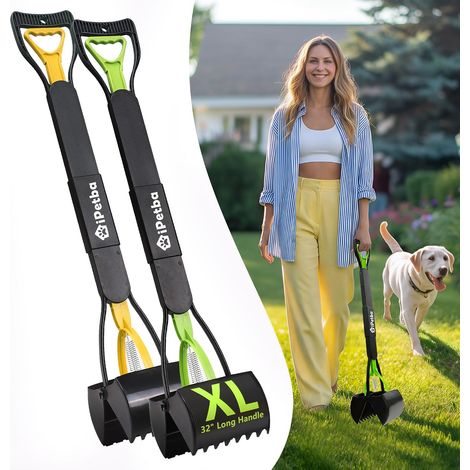 80cm Ramasse Crotte pour Chien Manche Long sans Se Pencher Pelle a Crotte pour Chien Pliable Dog Pooper Scooper pour Gravier, Terre, Herbe (1/5)