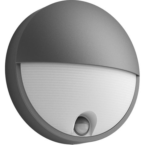Philips Lighting Capricorn Lampada LED da Parete, Giardino ed Esterni con Sensore di Movimento, 6W, Nero