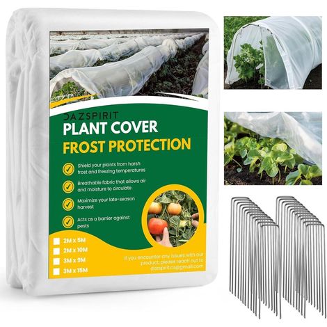 Gartenvlies 35g/m² Frostschutz 3x9m mit 25 Erdnägeln für Pflanzen (1/5)