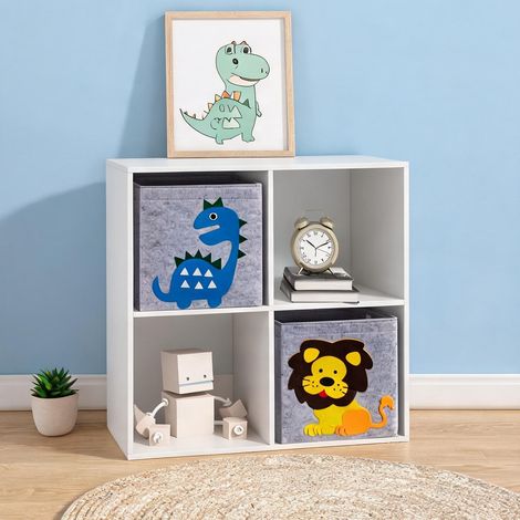 Meuble de rangement enfants MDF avec 4 casiers et 2 tiroirs weiß (1/5)