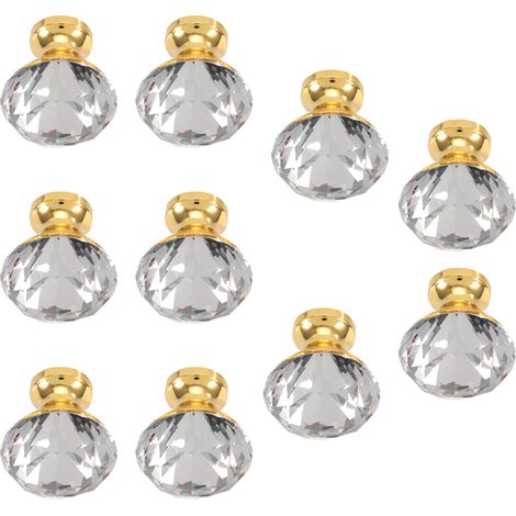 Lot de 10 poignées de porte de placard en cristal, bouton de tiroir, accessoire de mobilier (1/5)