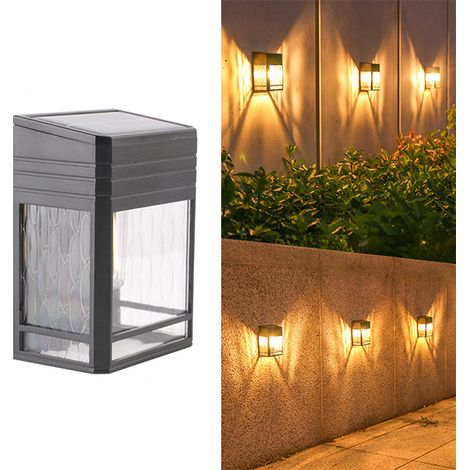 1 pièces rétro LED lumière extérieure extérieure, applique murale en tungstène étanche solaire, applique murale chaude, lumière solaire (1/5)