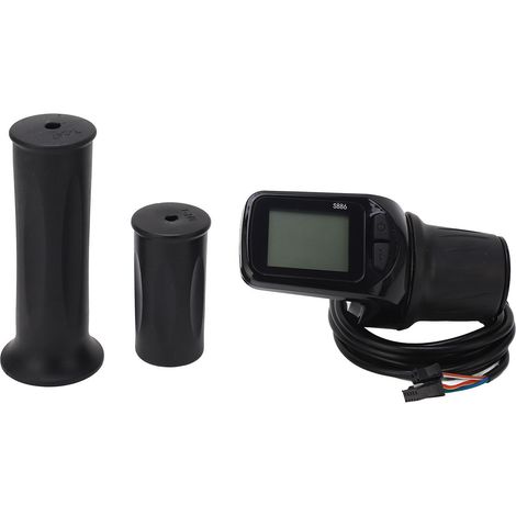 Halb-Zoll-Gasgriff für E-Bikes mit LCD-Bildschirm, Scheinwerferanschluss, Standard-5P+2P-Kabel, 24 V, 36 V, 48 V, 60 V