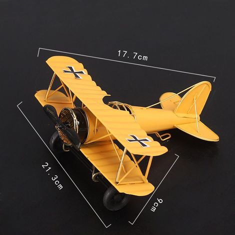 Vintage-Metall-Retro-Doppeldecker-Flugzeugornamente (1/5)