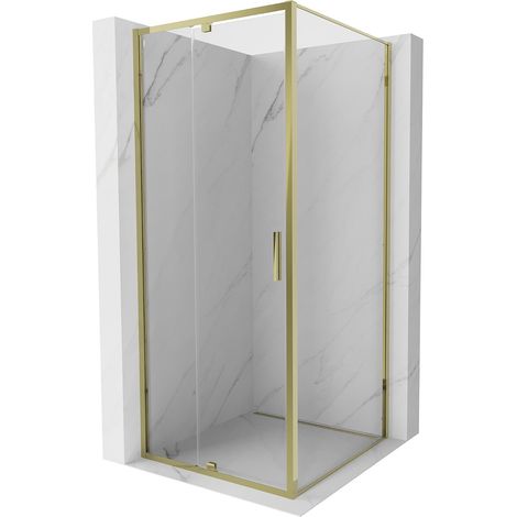 Mexen Exo Duschkabine schwenkbar 110 x 110 cm, transparent, gold - 819-110-110-50-00 (1/5)