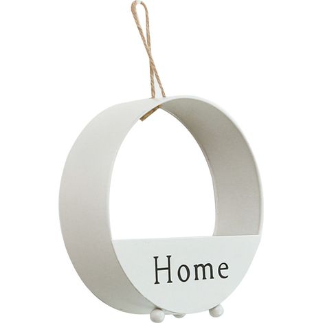 Panier en fer rond blanc, organisateur de décoration murale suspendue, rangement de Style moderne pour salon et salle à manger (1/5)