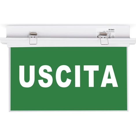 Luz De Emergencia Permanente Con Cartel Autoadhesivo