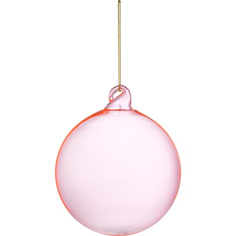 Set 6 sfere in vetro rosa 10 cm. (1/2)