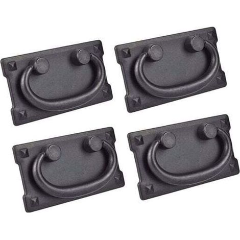 Set of 4 Vintage Antique Drawer Handles with 52 x 96 mm (Black) MUMU (1/4)