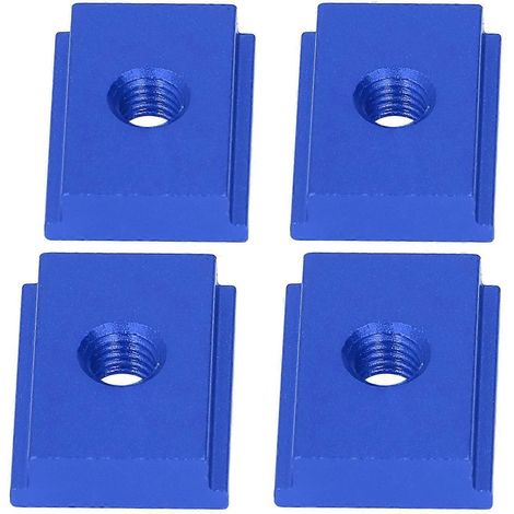 4 Stück Gleitnutmuttern Typ T, Serie 30, M8, Aluminiumlegierung, Holzbearbeitungs-Linearbewegungsteile, blau
