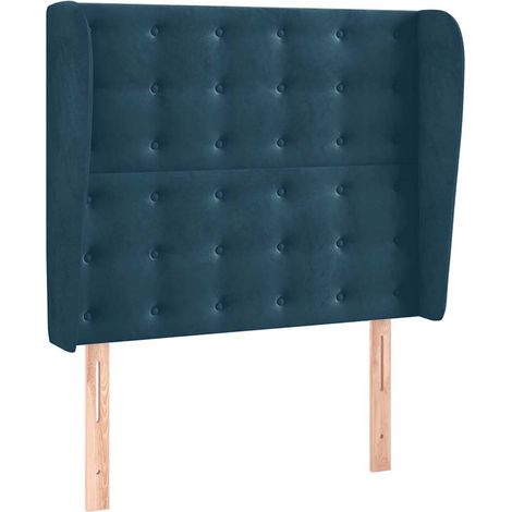 Maison Exclusive - Cabecero con orejas de terciopelo azul oscuro (1/5)