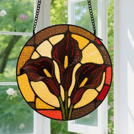 12.5cm Suspension décorative vitrale pour fenêtre, décoration de jardin, cadeau pour amateurs de botanique et de nature (1/5)