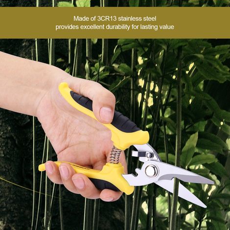 Sécateur en acier inoxydable de 18 cm (7 pouces) pour jardinage domestique - Outil manuel de coupe des branches (1/5)