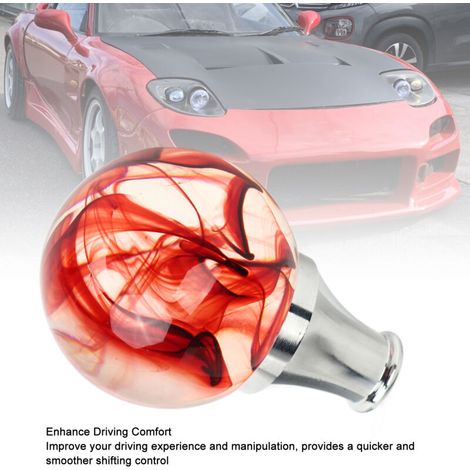 Pommeau de vitesse JDM avec 3 adaptateurs, boule rouge pour transmission automatique ou manuelle (1/5)