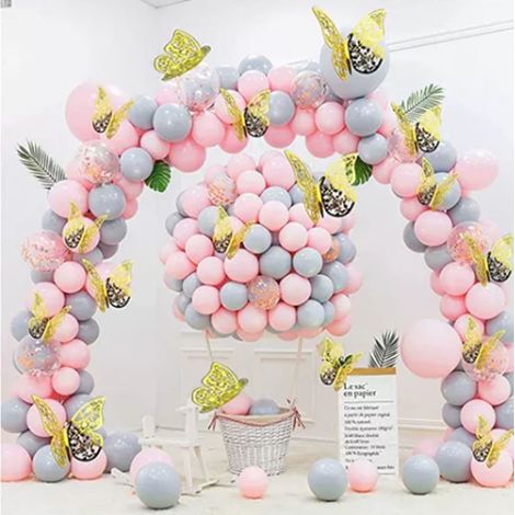 72 autocollants muraux papillons amovibles, 3 tailles, papillons 3D ajourés, décoration pour chambre, gâteau de mariage, dorés (1/5)