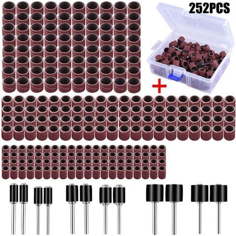 252 sanding rollers with free box, including 240 sanding belts and 12 mandrels for rotary tools (1/4)