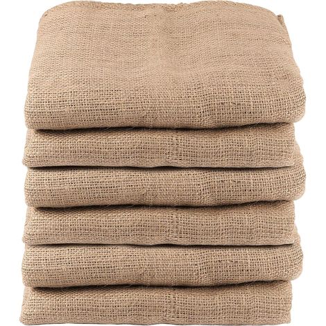 Lot de 6 sacs de rangement en toile de jute de 101,6 x 61 cm pour le jardinage, les pommes de terre - Sacs de course pour adultes et enfants - Robuste et réutilisable - En toile de jute (1/5)