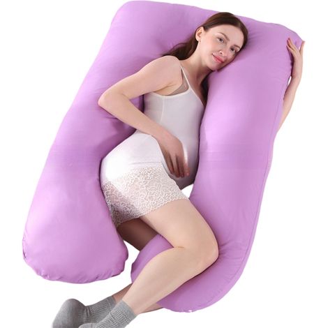 Oreiller de grossesse, oreiller en forme de U amovible et lavable, grand coussin, oreiller lombaire (1/5)