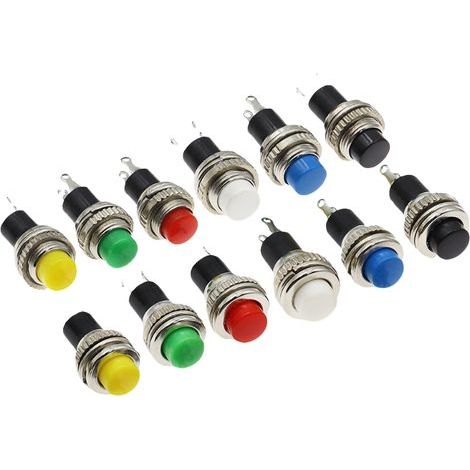 10-mm-Drucktaster DS-316 DS-314 ohne Verriegelung, selbstrückstellend, mit Türklingel und Hupe. DS-314 Rückstell-Drucktaster (rot). (1/5)