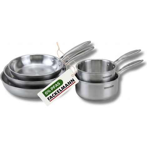 Batterie de cuisine avec 3 poêles 20/24/26 cm et 2 casseroles 14/18 cm sans PFAS Fackelmann Vita3 (1/5)