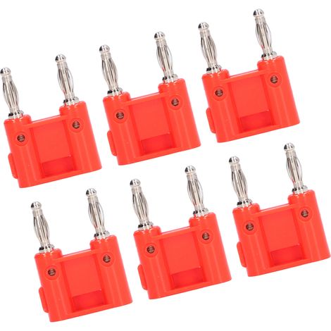 Lot de 10 prises bananes doubles en laiton PE pour instruments électroniques et automobiles (rouge) (1/5)
