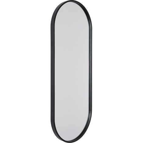 Milano Gianna 1000mm x 400mm Wall Hung Oval Bathroom Mirror - Black