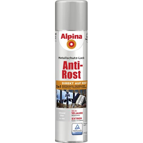 Alpina Sprühmetallschutz-Lack Anti Rost 400 ml silber glänzend Sprühlack Lack (1/3)